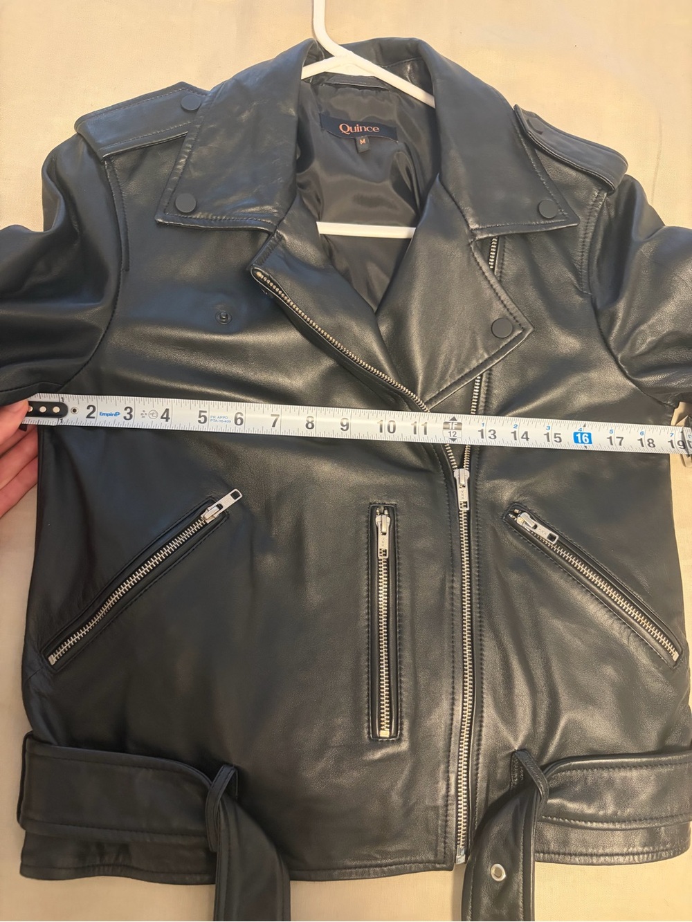 NWOT Quince 100% Top-Grain Leather Motorcycle Jacket Black - Size M - Picture 7 of 11